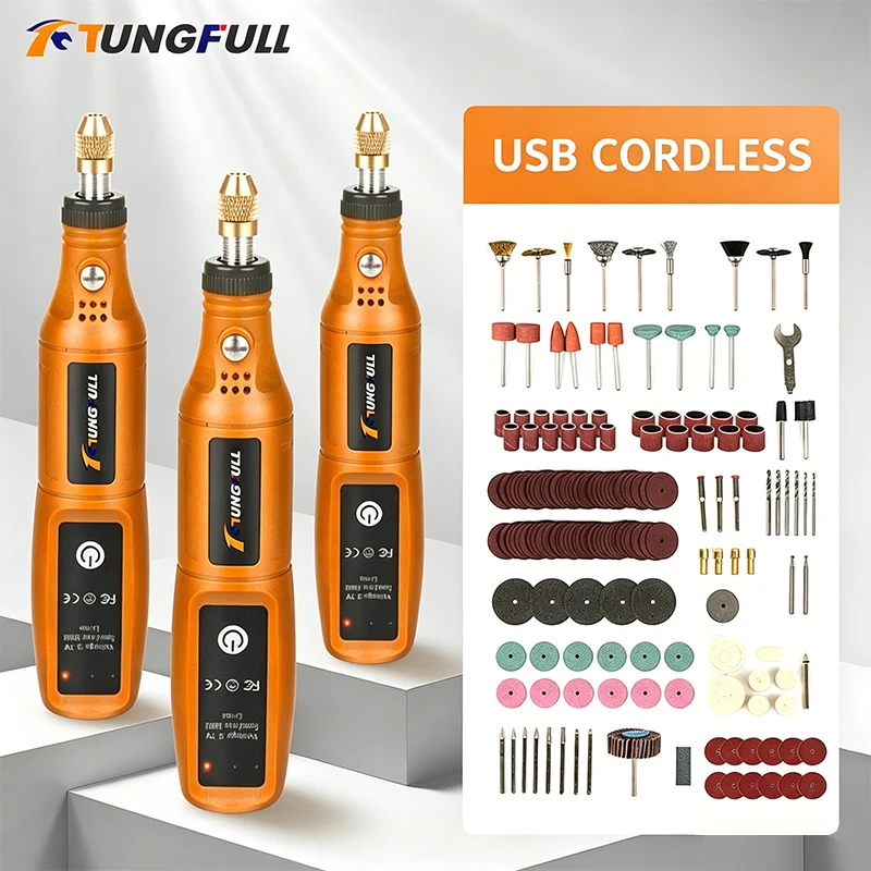 Power Tools Set - TUNGFULL Mini Electric Grinder Wireless Rechargeable