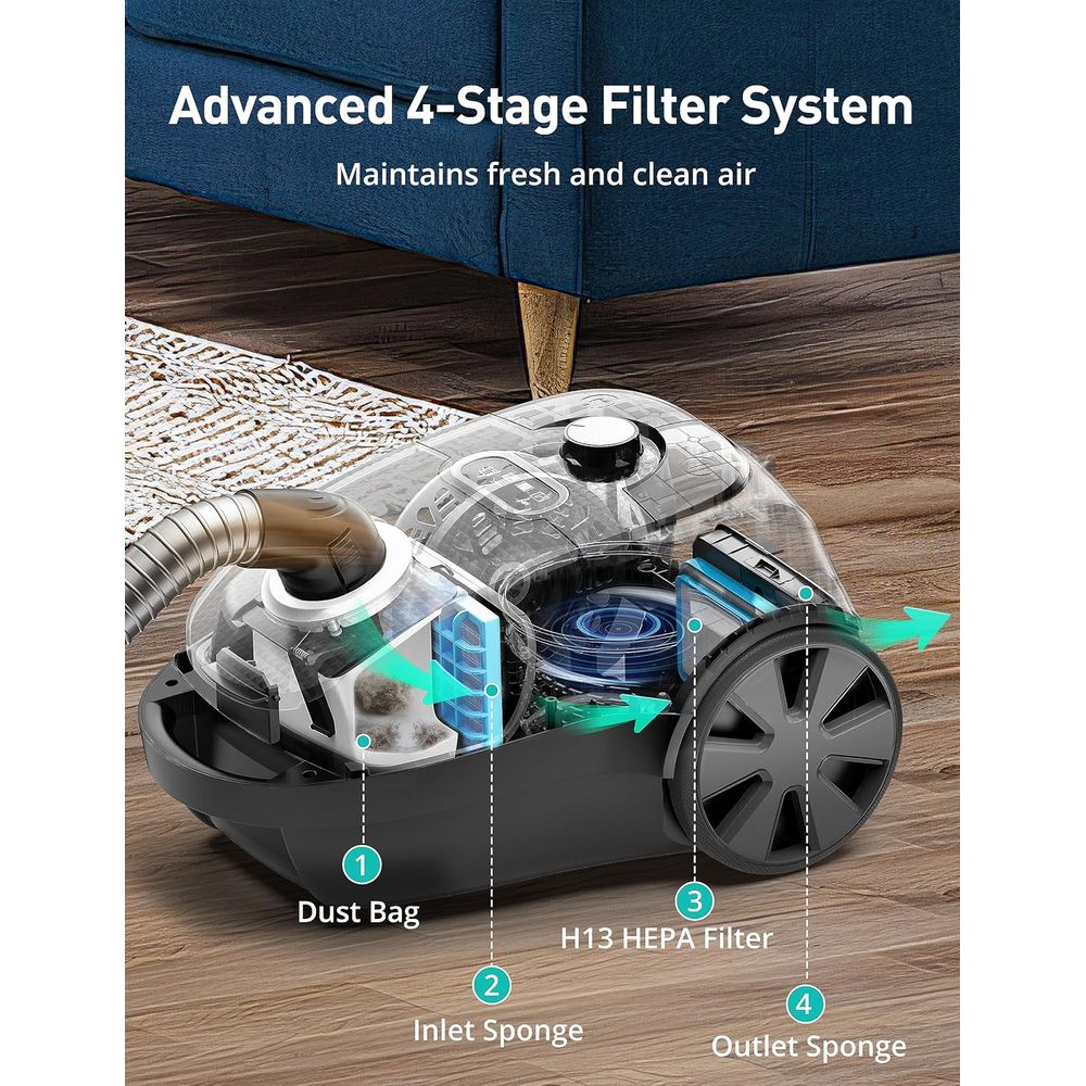 Canister Vacuum, 1600W/40Kpa C - Power Tools Vacuum recensione e prezzo
